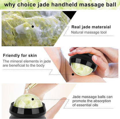 ideayard Cold Massage Roller Ball, Massage Stone Tool Jade Ball for Cold & Heat Relief Sore Muscles, Shoulders, Arms, Neck, Back, Feet, Body