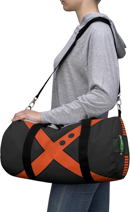 Anime Gym Bag for Women Men - Large Capacity Waterproof Workout Fitness Travel Sports Bags Fashion Street Camping ExpandaCLe Carry On Duffle Bag For Couple (Black Bakugo) PTY