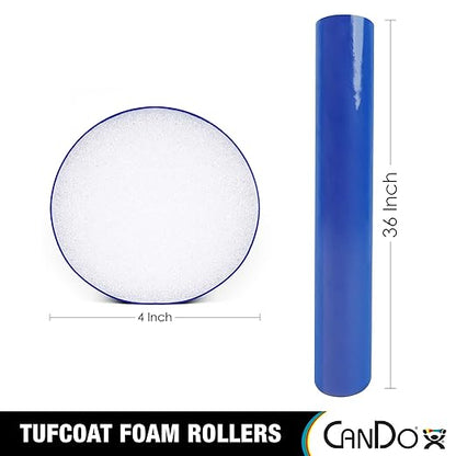 CanDo Premium TufCoat Blue Coated Foam Rollers for Muscle Restoration, Massage Therapy, Rehabilitation, Sport Recovery and Physical Therapy for Home, Clinic and Gym