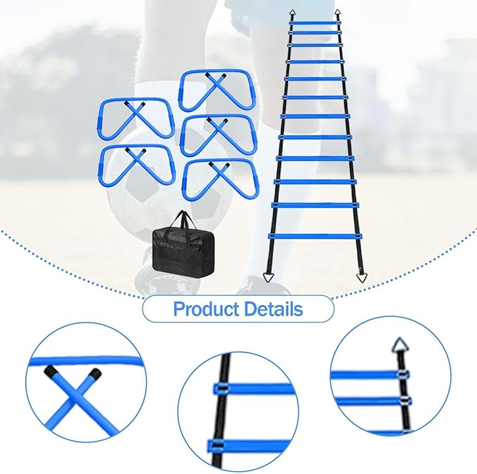 Yiju Soccer Agility Ladder Speed Ladder Coordination Flexible Footwork Equipment Training Ladder for Exercise Home Outdoor Sports