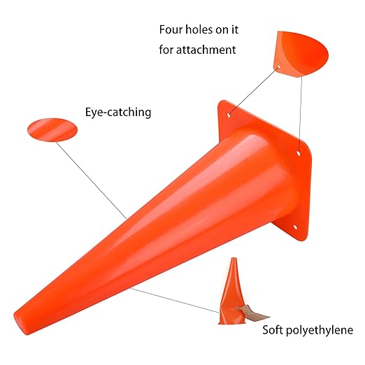[5 Pack] 18 inch Traffic Cones, Safety Road Parking Cones,Agility Field Marker Cones for Soccer Basketball Football Drills Training, Outdoor Sport Activity & Festive Events