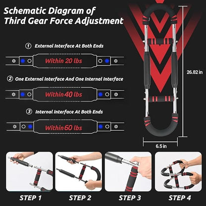 Twister Arm Trainer, Adjustable Chest Workout Equipment for Men & Women, Muscle Builder & Strength Training for Arms, Home Gym Strength Trainer, Chest Trainer (20-60 lbs)