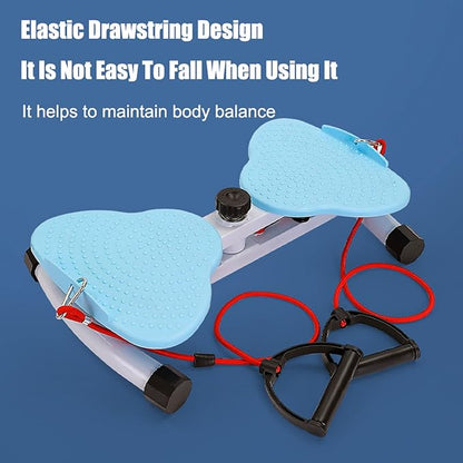 Waist Twisting Machine Shaping Adjustable Waist Sculpture Twister With Handles, ab Twister Board, Exercise Massage Foot Sole For Home Fitness Gym EquipmentBlue,12x53x33cm