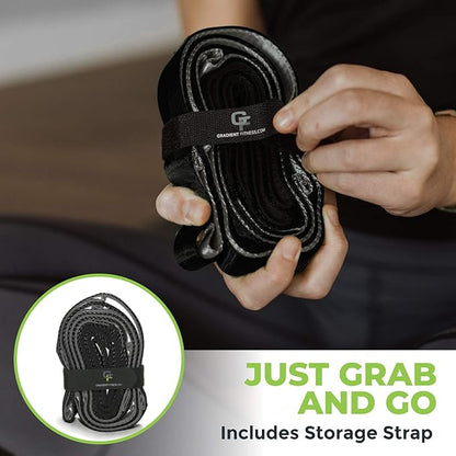Gradient Fitness Stretching Strap for Physical Therapy, 12 Multi-Loop Stretch Strap 1" W x 8' L, Neoprene Handles, Physical Therapy Equipment, Yoga Straps for Stretching, Leg Stretcher.
