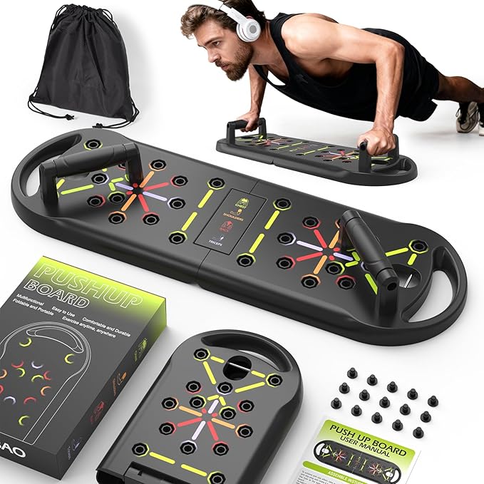 Push Up Board Fitness, Workout Home Gym Equipment, 20 in 1 Exercise Pushup Bar Handles for Floor, Strength Training Equipment for Men