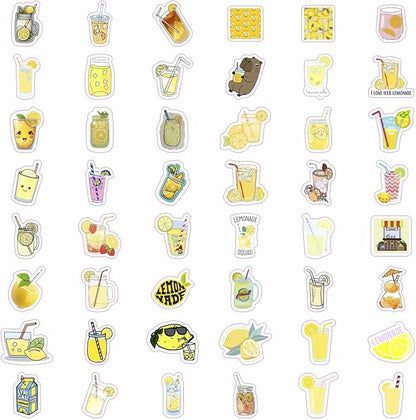BulbaCraft Lemonade Stickers for Water Bottle and Laptop - Waterproof Vinyl Lemonade Decals, Gifts for Women & Men