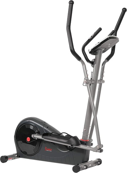 Sunny Health & Fitness Elliptical Exercise Machine, Silent Training, Long Stride Full Body Workout, Adjustable Resistance, Pulse Sensor, SunnyFit App via Bluetooth, Electric or Manual