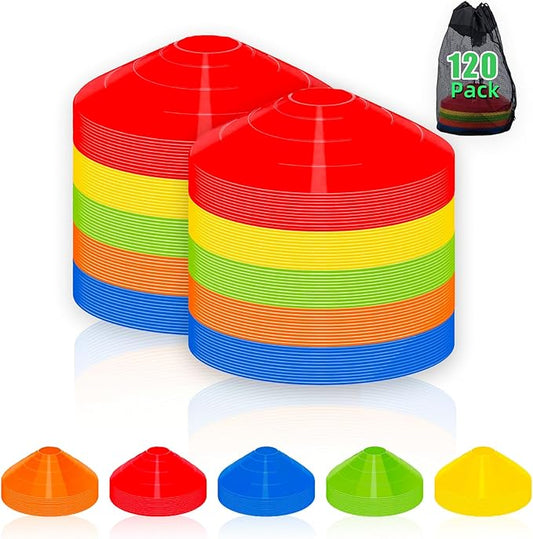 60/120 Pack Agile Soccer Cones with Portable Bags & Brackets,Sports Cones,cones for sports training，soccer cones for training，soccer training equipment，Agile Soccer Cones Used for Football Training
