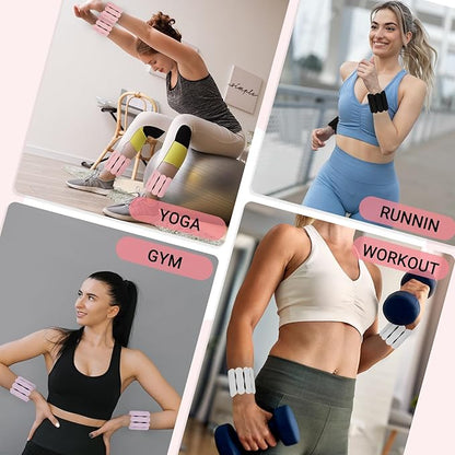 Wrist Ankle Weights for Women Men, Leg Arm Wrist Weights Bangles 1lb*2 2lb*2 Wearable Weights Pilates Weighted Bracelet for Strength Training Walking Swimming Yoga Physical Therapy