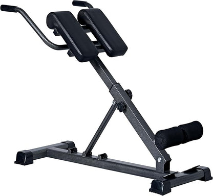 soges Adjustable Roman Chair Exercise Equipment, Foldable Fitness Hyperextension Bench Machine Back Extension Ab Workouts, Full Body Strength Exercise Sit Up Gym Bench for Home