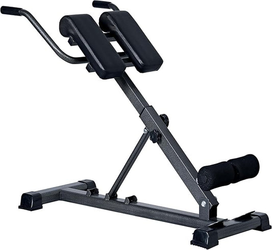 soges Adjustable Roman Chair Exercise Equipment, Foldable Fitness Hyperextension Bench Machine Back Extension Ab Workouts, Full Body Strength Exercise Sit Up Gym Bench for Home