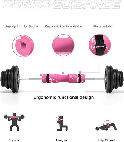 POWER GUIDANCE Barbell Squat Pad - Neck & Shoulder Protective Pad - Great for Squats, Lunges, Hip Thrusts, Weight Lifting & More - Fit Standard and Olympic Bars Perfectly