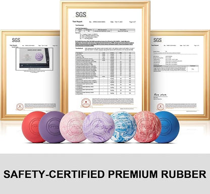 Massage Lacrosse Ball for Myofascial & Trigger Point Release, Muscle Knots, Yoga Therapy – Improves Joint Mobility & Relieves Pain – Back, Neck, Plantar Fascia, HIPS – 2.5-Inch Pink Rubber