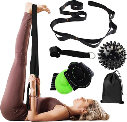 Calf Stretcher Multi Loop Stretch Strap - Physical Therapy Strap for Stretching, Calf Stretch Yoga Belt with Loops, Hamstring Stretcher, Leg Stretch Band, Fascia Stretcher & Arch Support Bands for Feet
