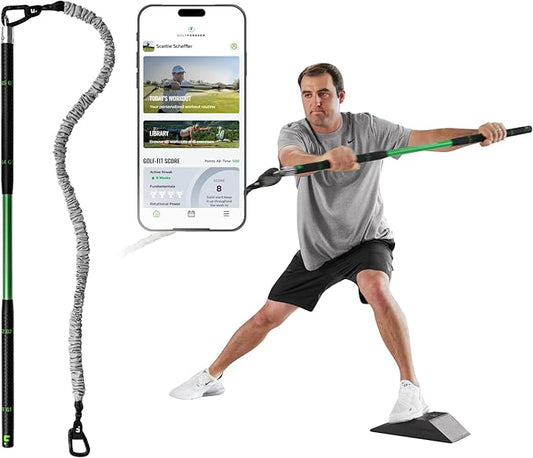 GolfForever Swing Trainer – Golf Fitness & Training System for Strength, Flexibility & Swing Power – Includes Membership & Premium Training Bar for Golf-Specific Workouts