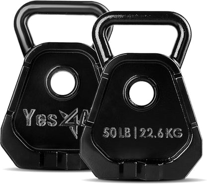 Yes4All Kettlebell Special Shape, Upgraded &Multifunctional for Advanced Training, Solid Cast Iron Powder Coated, Anti Slip Handle Strength Training Equipment