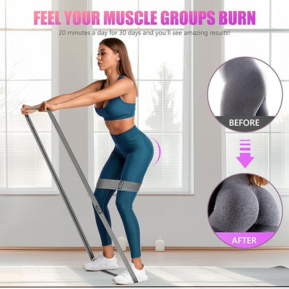 Resistance Bands for Working Out Set, 3 Pcs Pull Up Bands and 3 Pcs Assistance Bands with Door Anchor for Legs, Glutes, Hip, Fabric Loop Bands Workout Bands Resistance for Gym, Home, Office