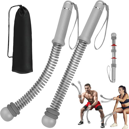 2PCS Ropeless Battle Ropes with Adjustable Weighted Ring-Battle, Cordless Battle Rope for Home Gym, HIIT Workout, Low-Impact Cardio, Strength Training, Portable Fitness Equipment for Women & Men