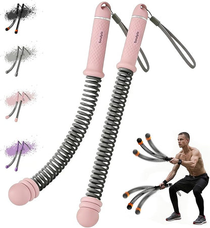 Soulyis Adjustable Ropeless Battle Ropes for Quiet Home Gym - Cordless Training Rope, Weighted Workout Ropes for HIIT, No-Jump Training & Full-Body Exercise,Fitness Equipment (Advanced Pink)
