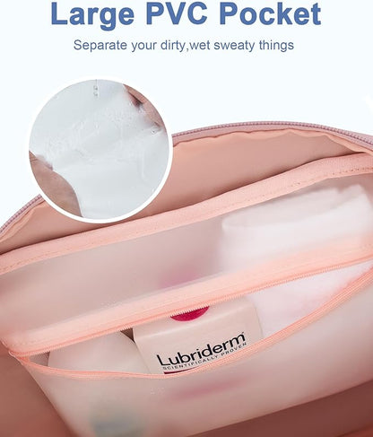 Aisbei 35L Gym Bag for Women, Duffel Bag with Wet Pocket, Lightweight Weekend Overnight Duffle Bag for Airplane Underseat, Carry On Bag for Travel
