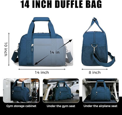SeaRock 14 inch Small Gym Bag for Men & Women, Mini Duffle Bag with Shoe Compartment, Carry On Duffel Bag for Travel Sports, Navy Blue