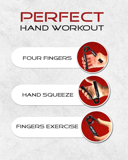 WOD Nation Adjustable Hand Grip & Forearm Strengthener - 100-300 lb, Platinum Black, V-Shape Wrap Handles - Wrist Strengthener - Hand Gripper Trainer - Heavy Duty Grip Trainer Set - Fitness Equipment