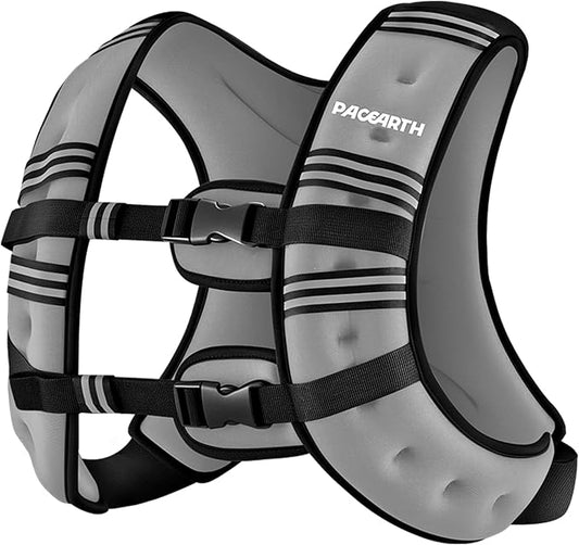 PACEARTH Weighted Vest,6lb/8lb/10lb/12lb/16lb/20lb/25lb/30lb Weight Vest with Reflective Stripe, Body Weight Vests for Women, Men, Weight Loss Workout, Strength Training, Running, Walking, Jogging