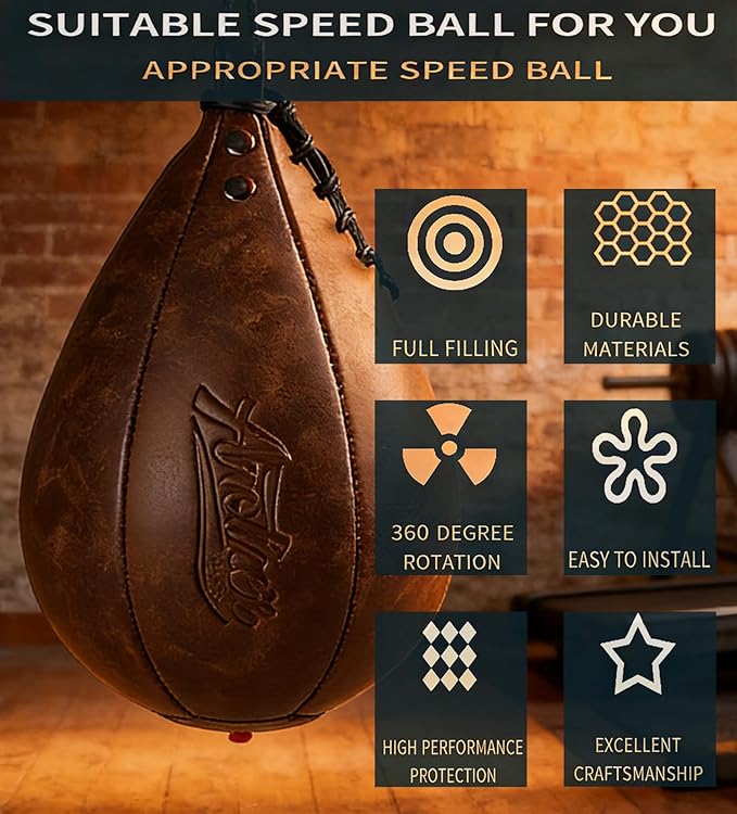 Boxing Speed Punching Bag MMA Training Speed Ball Hanging Swivel Reflex Bag Equipment Workout Kicking Martial Arts Home Gym Exercise Speedball