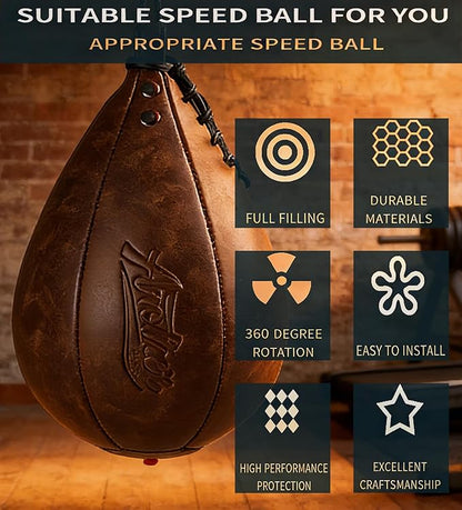 Boxing Speed Punching Bag MMA Training Speed Ball Hanging Swivel Reflex Bag Equipment Workout Kicking Martial Arts Home Gym Exercise Speedball