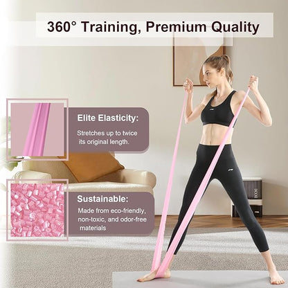 Resistance Bands, Figure 8 Resistance Band, 4 Pack - Latex-Free Exercise Bands for Home Gym, Strength Training & Physical Therapy | Yoga, Pilates, Glute Workouts | Portable Elastic Bands
