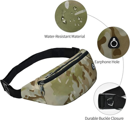 Fanny Pack for Men Women, Waterproof Sports Waist Bag Pack, Belt Bag for Travel Hiking Running