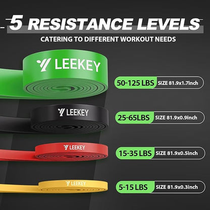 LEEKEY Resistance Bands, Exercise Bands,Pull Up Assist Bands - Bands for Working Out,Band for Men and Women Fitness Training, Physical Therapy,Home Workouts