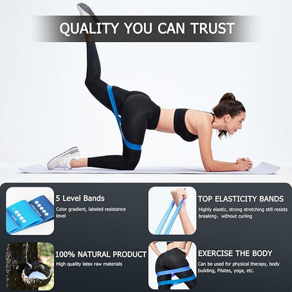 5 Pcs Loop Resistance Bands, Exercise Bands for Women Men, mini Excercise Bands for Working Out, Workout Bands for Fitness, Stretching, Strength Training, Physical Therapy