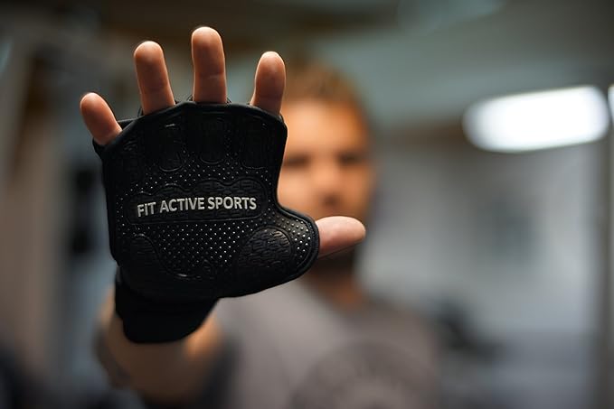 Fit Active Sports Gripper Weight Lifting Gloves with Wrist Wraps - Extra Grip & Padding for Lifting, Gym Workout, Cross Training Fitness, & Weightlifting. for Men & Women. No Calluses