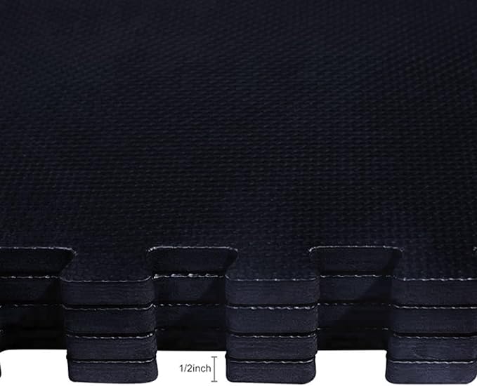 BalanceFrom Puzzle Exercise Mat 1/2" Thick, EVA Interlocking Foam Floor Tiles for Home Gym, Mat for Home Workout Equipment, Floor Padding for Kids, Multiple Sizes and Colors