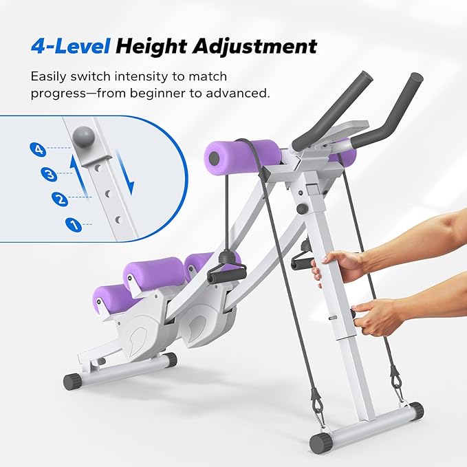 MERACH Ab Machine, Adjustable Ab Trainer Machine, AB Workout Equipment for Home Gym, Independent Dual Tracks for Mountain Climber, Foldable for Home Exercise, Load Capacity 440 LBS
