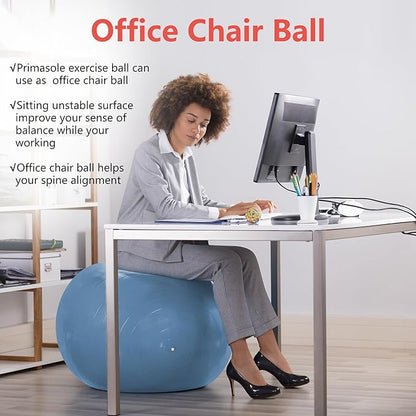 Primasole Exercise Ball-Yoga Ball for alance Stability Fitness Workout Yoga Pilates