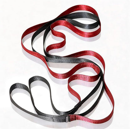 Stretching Strap with 10 Loops – Non-Elastic Yoga Strap for Physical Therapy, Knee Replacement Recovery & Plantar Fasciitis – Leg Stretcher Band for Flexibility & Hamstring Rehab