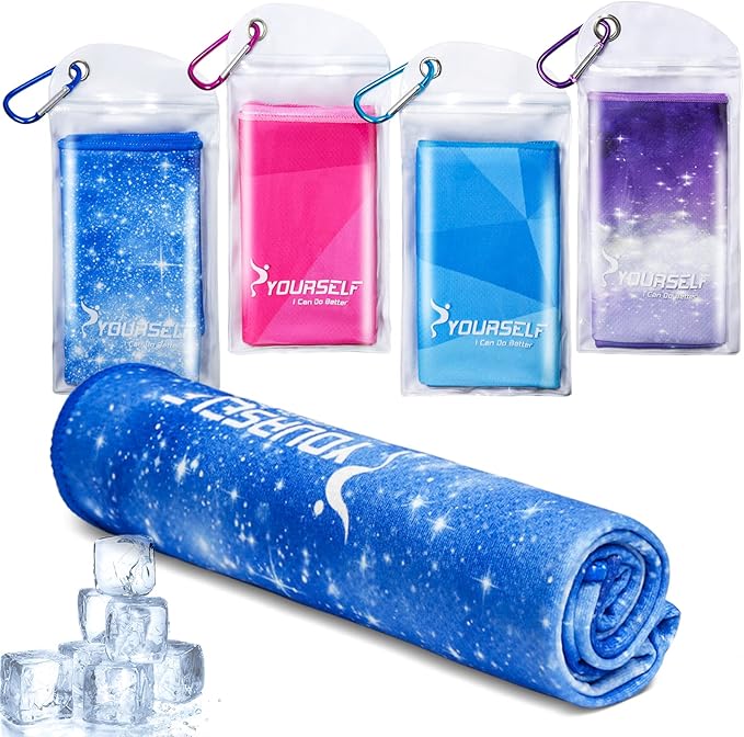 SYOURSELF Cooling Towel, Cooling Towels for Neck,40" x 12"Ice Towel for Instant Cooling Relief, Soft Breathable Chilly Towel, Perfect Yoga, Golf, Sports, Gym, Athletes Towel (1PC-BStarry)