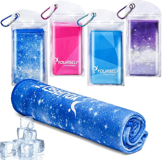 SYOURSELF Cooling Towel, Cooling Towels for Neck,40" x 12"Ice Towel for Instant Cooling Relief, Soft Breathable Chilly Towel, Perfect Yoga, Golf, Sports, Gym, Athletes Towel (1PC-BStarry)