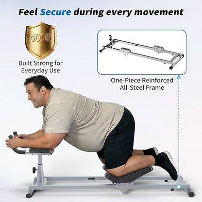 Primal Crawl & Spine Twist and Stretch Trainer – Full Body Low-Impact Cardio Machine with Adjustable Hand Grips, Knee Support & Steel Frame | Home Gym Equipment