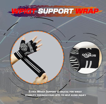 Workout Gloves for Men and Women,Gym Gloves for Weight Lifting with Wrist Support,Exercise,Rock Climbing, Biking,Training,Fitness,Pull up,Fingerless, Breathable and Snug fit