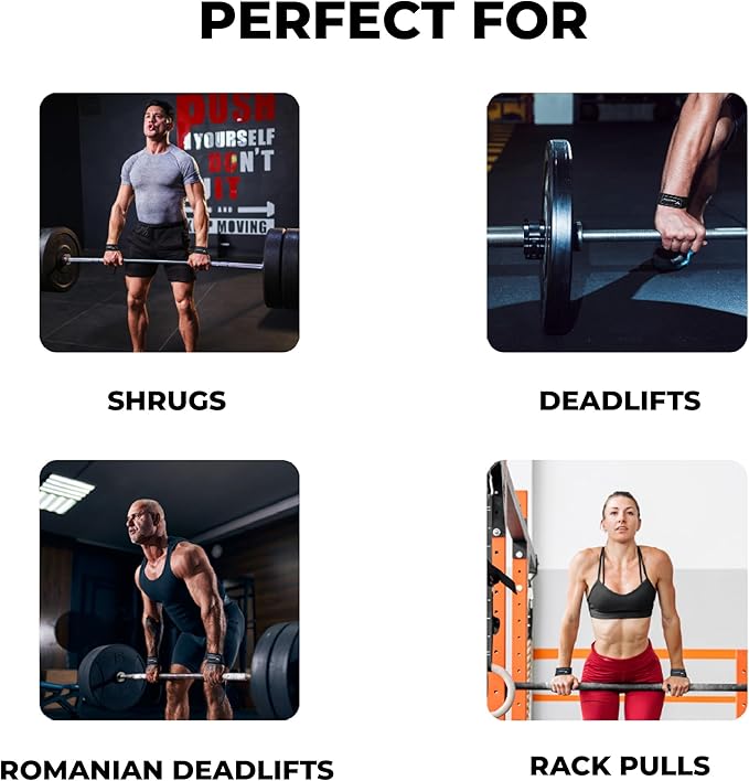 Lifting Straps for Weightlifting, Bodybuilding, Powerlifting, Strength Training, & Deadlifts - Padded Neoprene 21 inch Cotton Lifting Wrist Straps, Gym Wrist Straps for Weight Lifting