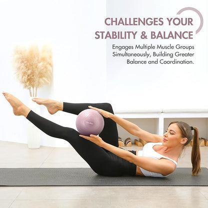 Pilates Ball 9 Inch Core Ball, Small Exercise Ball Between Knees for Physical Therapy, Small Yoga for Pilates, Yoga and Core Training, Fitness for Workout at Home Gym and Office