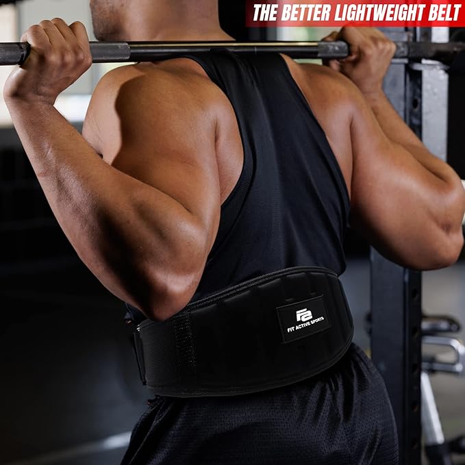 Fit Active Sports Professional Neoprene Weight Lifting Belt for Men and Women | Durable, Comfortable, and Fully Adjustable with Buckle | Maximum Back Support and Injury Prevention