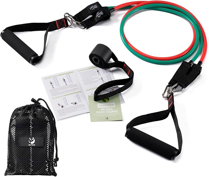 Slim Panda Door Anchor Strap for Resistance Bands, Door Exercise Equipment with Ratchet Adjust Tighten, Multi Point Anchor Gym Attachment, Portable Door Resistance Bands for Home Gym Workouts