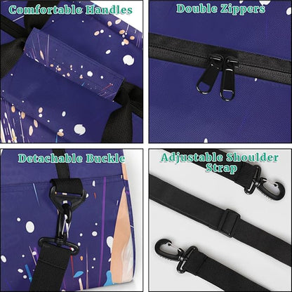 Personalized Soccer Gym Duffel Bags for Kids Boys with Custom Name Sport Training Travel Bags for Overnight Weekender, Purple