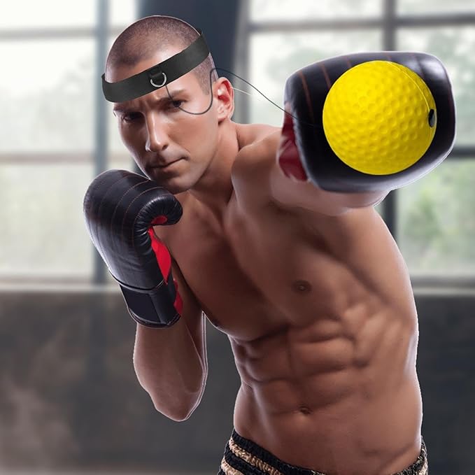Boxing Training Reflex Balls - Boxing Reaction Ball | Head Punching Ball | Child Adults React Reflex Ball for Boxing Training | Workout Equipment Beginners Fitness Reflex Ball for Traveling, Gym