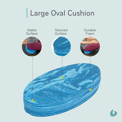 Balanced Body Large Oval Cushion, Pilates Cushion, Exercise Equipment for Floor Work or Pilates Reformer Workout, Gym Foam Pad for Home or Studio Use
