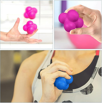 6 Pcs Hexagonal Reaction Balls Fitness Reaction Ball Reflex Training Equipment for Agility Speed Coordination Indoor Sports Training